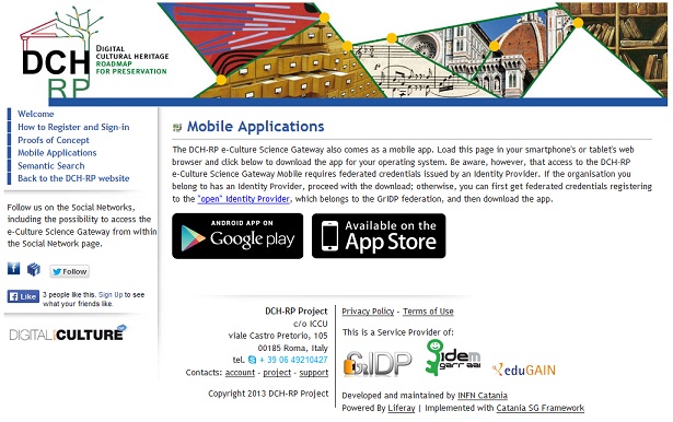 DCH-RP e-Culture Science Gateway - Mobile Applications DCH-RP e-Culture Science Gateway - Mobile Applications